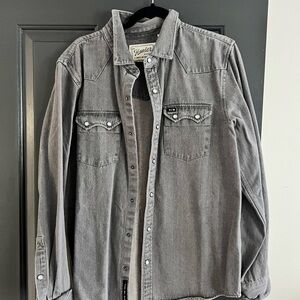 Howler Brothers Grey Denim Western Button-Down Shirt